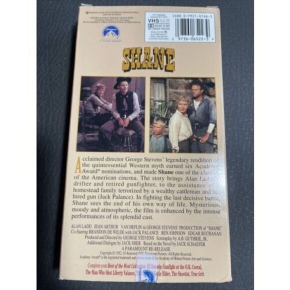 Shane (VHS, 1998) Best Of The West Collection Western Alan Ladd Jean Arthur 1952 - Picture 4 of 6